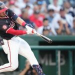 Rebatida de Dylan Crews dos Nationals contra os Yankees