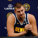 Sep 26, 2024; Denver, Co, USA; Denver Nuggets center Nikola Jokic (15) during Denver Nuggets Media Day.