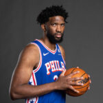 Joel Embiid Sep 30, 2024; Camden, NJ, USA; Philadelphia 76ers center Joel Embiid (21) poses for a photo on media day at the Philadelphia 76ers Training Complex.