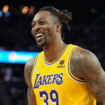 Apr 7, 2022; San Francisco, California, USA; Los Angeles Lakers center Dwight Howard (39) during the fourth quarter against the Golden State Warriors at Chase Center.