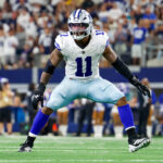 Sep 22, 2024; Arlington, Texas, USA; Dallas Cowboys linebacker Micah Parsons (11) drops back in coverage during the fourth quarter against the Baltimore Ravens at AT&T Stadium.