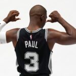 Sep 30, 2024; San Antonio, TX, USA; San Antonio Spurs guard Chris Paul (3) poses for photos during Media day at Victory Capital Performance Center in San Antonio. Mandatory Credit: Scott Wachter-Imagn Images