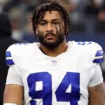 Sep 15, 2024; Arlington, Texas, USA; Dallas Cowboys defensive end Marshawn Kneeland (94) walks off the field after the game against the New Orleans Saints at AT&T Stadium.