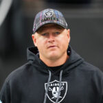 LAS VEGAS, NEVADA - OCTOBER 13: Offensive coordinator Luke Getsy of the Las Vegas Raiders looks on before a game against the Pittsburgh Steelers at Allegiant Stadium on October 13, 2024 in Las Vegas, Nevada. (Photo by Chris Unger/Getty Images)