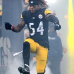 Pittsburgh Steelers linebacker Kwon Alexander (54) is introduced before playing the Jacksonville Jaguars at Acrisure Stadium.