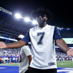 Sep 26, 2022; East Rutherford, New Jersey, USA; Dallas Cowboys former player Dez Bryant before the game against the New York Giants at MetLife Stadium. Mandatory Credit: Brad Penner-USA TODAY Sports