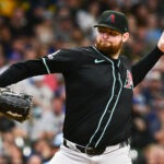 Sep 22, 2024; Milwaukee, Wisconsin, USA; Arizona Diamondbacks starting pitcher Jordan Montgomery (52) pitches in the first inning against the Milwaukee Brewers at American Family Field. Mandatory Credit: Benny Sieu-Imagn Images