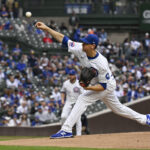 Sep 28, 2024; Chicago, Illinois, USA; Chicago Cubs pitcher Kyle Hendricks (28) delivers against the Cincinnati Reds during the first inning at Wrigley Field. Mandatory Credit: Matt Marton-Imagn Images