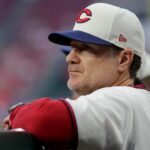 Reds manager David Bell (25) watches in the fourth inning against the Texas Rangers on June 15, 2019, at Great American Ball Park.