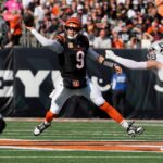 Cincinnati Bengals quarterback Joe Burrow (9) makes in the 1st quarter over Las Vegas Raiders at Paycor Stadium Sunday, November 3, 2024.