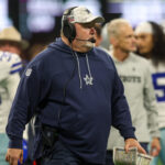 Nov 3, 2024; Atlanta, Georgia, USA; Dallas Cowboys head coach Mike McCarthy on the field against the Atlanta Falcons in the fourth quarter at Mercedes-Benz Stadium. Mandatory Credit: Brett Davis-Imagn Images
