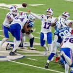 Syndication: The Indianapolis Star. Buffalo Bills quarterback Josh Allen (17) passes the ball Sunday, Nov. 10, 2024, during a game against the Buffalo Bills at Lucas Oil Stadium in Indianapolis.