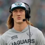 Jacksonville Jaguars quarterback Trevor Lawrence (16) walks on the sideline during the fourth quarter of an NFL football matchup Sunday, Nov. 10, 2024 at Everbank Stadium in Jacksonville, Fla. The Vikings defeated the Jaguars 12-7. [Corey Perrine/Florida Times-Union]