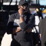 NASCAR Cup Series team owner Michael Jordan during qualifying for the Championship race at Phoenix Raceway.