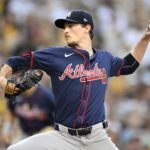 Atlanta Braves pitcher Max Fried (54) throws during the first inning of game two in the Wildcard round for the 2024 MLB Playoffs against the San Diego Padres at Petco Park.