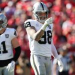 Las Vegas Raiders defensive end Maxx Crosby (98) celebrates after a sack against the Tampa Bay Buccaneers in the second quarter at Raymond James Stadium.