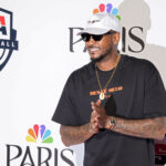 Aug 5, 2024; Paris, FRANCE; Carmelo Anthony poses for a photograph during the Paris 2024 Olympic Summer Games at Team USA House.