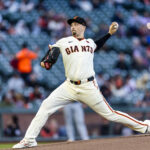 Sep 11, 2024; San Francisco, California, USA; San Francisco Giants starting pitcher Blake Snell (7) throws against the Milwaukee Brewers during the first inning at Oracle Park. Mandatory Credit: John Hefti-Imagn Images