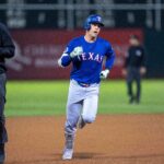 Sep 24, 2024; Oakland, California, USA; Texas Rangers first baseman Nathaniel Lowe (30) rounds the bases after hitting a solo home run against the Oakland Athletics during the fourth inning at Oakland-Alameda County Coliseum. Mandatory Credit: Neville E. Guard-Imagn Images