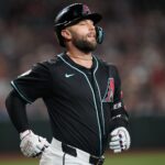 Arizona Diamondbacks batter Christian Walker (53) reacts to his line out against the San Francisco Giants at Chase Field in Phoenix on Sept. 23, 2024.