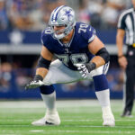 Oct 13, 2024; Arlington, Texas, USA; Dallas Cowboys guard Zack Martin (70) lines up for the snap during the first quarter against the Detroit Lions at AT&T Stadium. Mandatory Credit: Andrew Dieb-Imagn Images