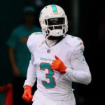 Oct 27, 2024; Miami Gardens, Florida, USA; Miami Dolphins wide receiver Odell Beckham Jr. (3) arrives for warmups before the game against the Arizona Cardinals at Hard Rock Stadium.