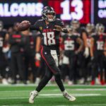 Dec 1, 2024; Atlanta, Georgia, USA; Atlanta Falcons quarterback Kirk Cousins (18) throws a pass against the Los Angeles Chargers in the fourth quarter at Mercedes-Benz Stadium. Mandatory Credit: Brett Davis-Imagn Images