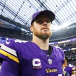 Dec 8, 2024; Minneapolis, Minnesota, USA; Minnesota Vikings quarterback Sam Darnold (14) looks on after the game against the Atlanta Falcons at U.S. Bank Stadium. Mandatory Credit: Matt Krohn-Imagn Images