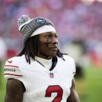 Dec 17, 2023; Glendale, Arizona, USA; Arizona Cardinals wide receiver Marquise Brown (2) against the San Francisco 49ers at State Farm Stadium. Mandatory Credit: Mark J. Rebilas-USA TODAY Sports