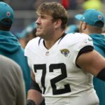 Jacksonville Jaguars offensive tackle Walker Little (72) during the second half of an NFL International Series game at Tottenham Hotspur Stadium.