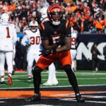 Cincinnati Bengals wide receiver Tee Higgins celebrates against the Cleveland Browns on Sunday, Dec. 22, 2024.
