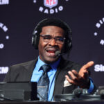 LAS VEGAS, NEVADA - FEBRUARY 08: Michael Irvin speaks on SiriusXM at Super Bowl LVIII on February 08, 2024 in Las Vegas, Nevada. (Photo by Cindy Ord/Getty Images for SiriusXM)