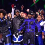Feb 11, 2024; Paradise, Nevada, USA; Recording artists Usher and Lil Jon and Ludacris perform at halftime show of Super Bowl LVIII between the Kansas City Chiefs and the San Francisco 49ers at Allegiant Stadium. Mandatory Credit: Mark J. Rebilas-USA TODAY Sports