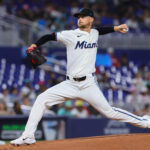 Jun 5, 2024; Miami, Florida, USA; Miami Marlins starting pitcher Braxton Garrett (29) delivers a pitch against the Tampa Bay Rays during the first inning at loanDepot Park. Mandatory Credit: Sam Navarro-USA TODAY Sports