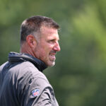 Aug 4, 2024; Cleveland Browns advisor Mike Vrabel during practice at the Browns training facility in Berea, Ohio. Mandatory Credit: Bob Donnan-USA TODAY Sports - Patriots