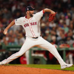 Sep 11, 2024; Boston, Massachusetts, USA; Boston Red Sox relief pitcher Chris Martin (55) throws a pitch against the Baltimore Orioles in the seventh inning at Fenway Park. Mandatory Credit: David Butler II-Imagn Images