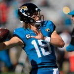 Jacksonville Jaguars quarterback Trevor Lawrence (16) warms up before an NFL football matchup Sunday, Dec. 1, 2024 at EverBank Stadium in Jacksonville, Fla. [Corey Perrine/Florida Times-Union]