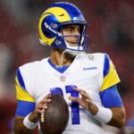 Dec 12, 2024; Santa Clara, California, USA; Los Angeles Rams quarterback Jimmy Garoppolo (11) warms up before the start of the game against the San Francisco 49ers at Levi's Stadium. Mandatory Credit: Cary Edmondson-Imagn Images