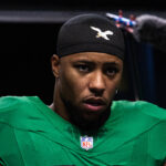 Dec 29, 2024; Philadelphia, Pennsylvania, USA; Philadelphia Eagles running back Saquon Barkley (26) walks from the tunnel for a game against the Dallas Cowboys at Lincoln Financial Field.