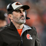 Dec 29, 2024; Cleveland, Ohio, USA; Cleveland Browns head coach Kevin Stefanski looks on during the second half against the Miami Dolphins at Huntington Bank Field. Mandatory Credit: Ken Blaze-Imagn Images