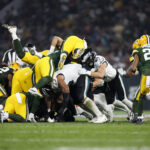 SAO PAULO, BRAZIL - SEPTEMBER 6: The Philadelphia Eagles run the tush push play during the second quarter of an NFL football game against the Green Bay Packers, at Arena Corinthians on September 6, 2024 in Sao Paulo, Brazil. (Photo by Brooke Sutton/Getty Images)