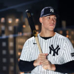 TAMPA, FL - FEBRUARY 18: Aaron Judge #99 of the New York Yankees poses for a portrait during the New York Yankees Photo Day at George M. Steinbrenner Field on February 18, 2025 in Tampa, Florida. (Photo by New York Yankees/Getty Images)