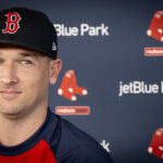 FORT MYERS, FLORIDA - FEBRUARY 16: Alex Bregman #2 of the Boston Red Sox looks on during his introductory press conference at JetBlue Park at Fenway South in Fort Myers, Florida on February 16, 2025. (Photo by Maddie Malhotra/Boston Red Sox/Getty Images) Alex Bregman