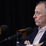 Feb 5, 2024; Ashburn, VA, USA; Washington Commanders managing partner Josh Harris speaks during an introductory press conference for Commanders head coach Dan Quinn (not pictured) at Commanders Park. Mandatory Credit: Geoff Burke-USA TODAY Sports