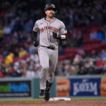 May 1, 2024; Boston, Massachusetts, USA; San Francisco Giants catcher Tom Murphy (19) runs the bases after hitting a home run during the third inning against the Boston Red Sox at Fenway Park. Mandatory Credit: Eric Canha-USA TODAY Sports