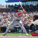Aug 10, 2024; San Francisco, California, USA; Detroit Tigers outfielder Akil Baddoo (60) bats against the San Francisco Giants during the fourth inning at Oracle Park. Mandatory Credit: Robert Edwards-USA TODAY Sports