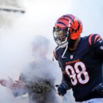 Cincinnati Bengals defensive tackle Sheldon Rankins (98) takes the field in the first quarter of the NFL Week 9 game between the Cincinnati Bengals and the Las Vegas Raiders at Paycor Stadium in downtown Cincinnati on Sunday, Nov. 3, 2024.