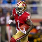Dec 30, 2024; Santa Clara, California, USA; San Francisco 49ers wide receiver Deebo Samuel Sr. (1) during the game against the Detroit Lions at Levi's Stadium.