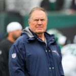 New England Patriots head coach Bill Belichick on the sidelines in 2023.