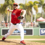 FORT MYERS, FLORIDA - MARCH 9: Liam Hendriks #31 of the Boston Red Sox pitches during a Grapefruit League game against the Atlanta Braves at JetBlue Park at Fenway South in Fort Myers, Florida on MARCH 9, 2025. (Photo by Maddie Malhotra/Boston Red Sox/Getty Images)